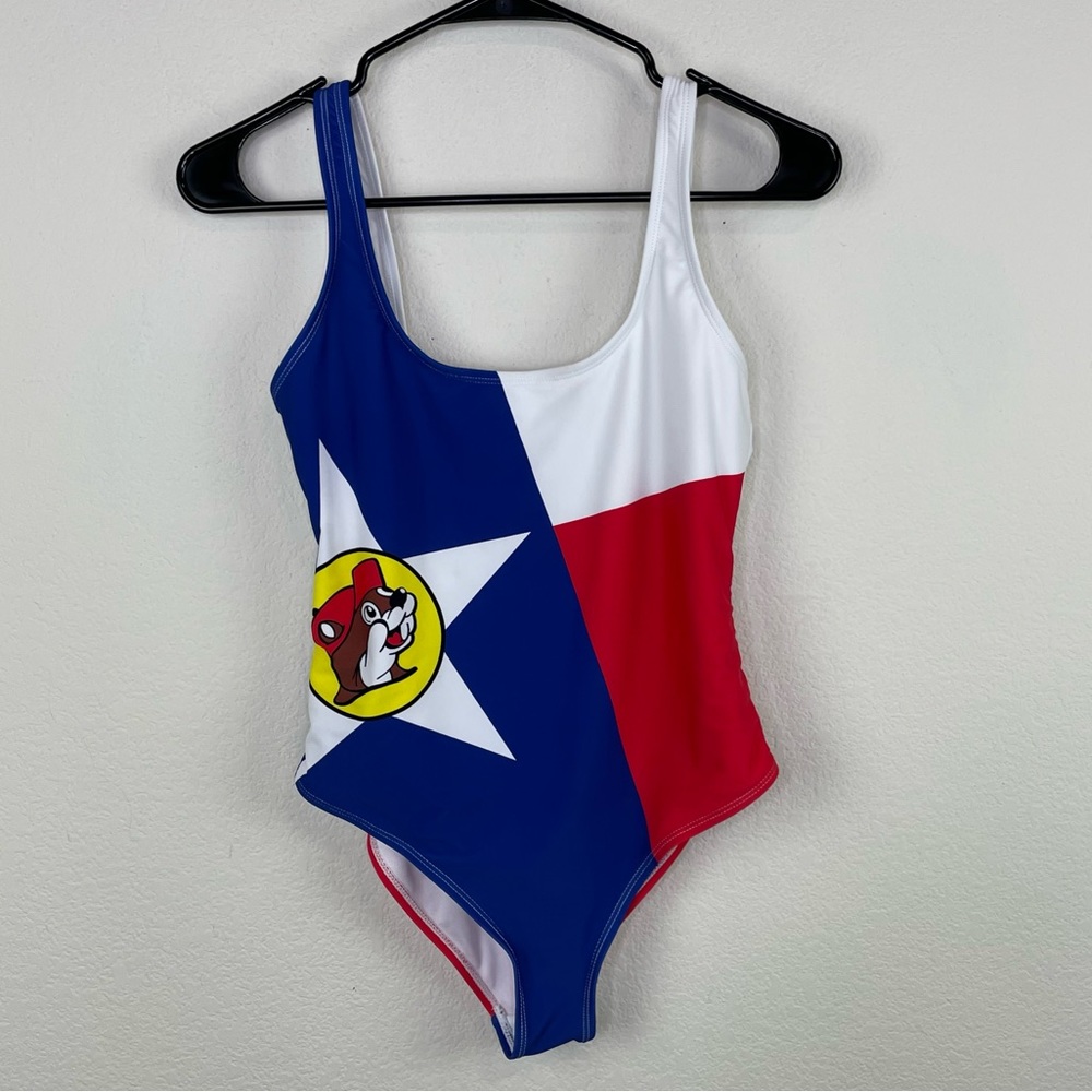 Bucce’s Texas flag Women's Blue and Red One Piece Swimsuit